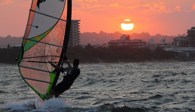 Windsurfing at Porth Eirias