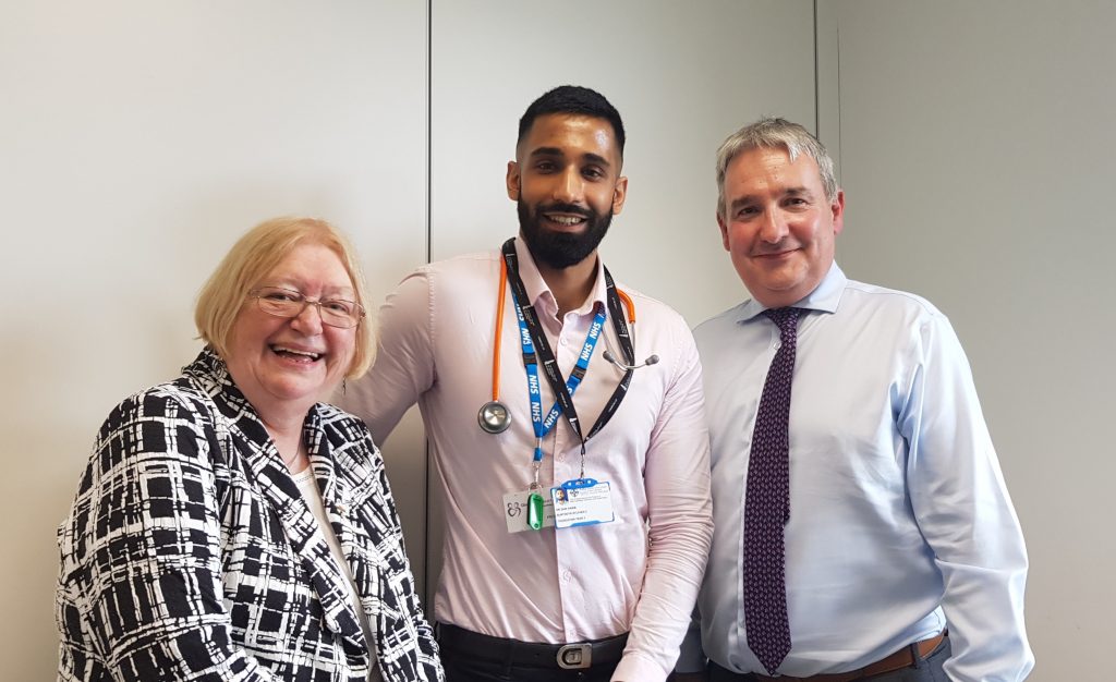 Ann Jones AM meets doctors at Clarence House Surgery, Rhyl