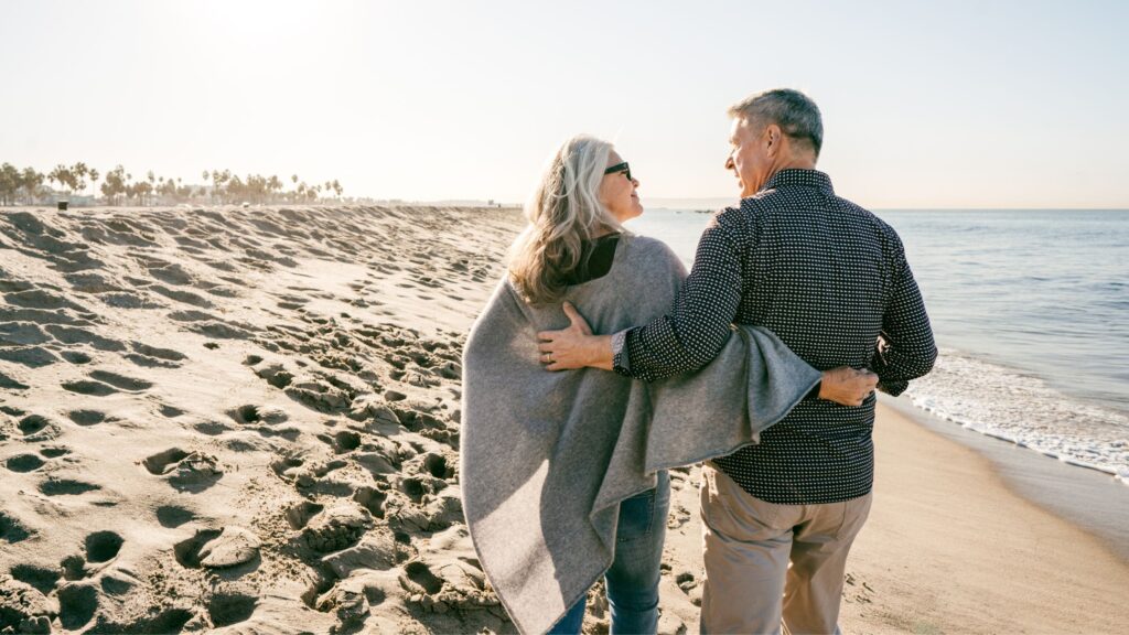 couple walking on the beach